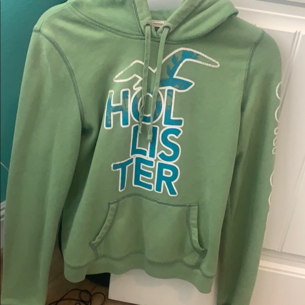 Hollister green hoodie Large